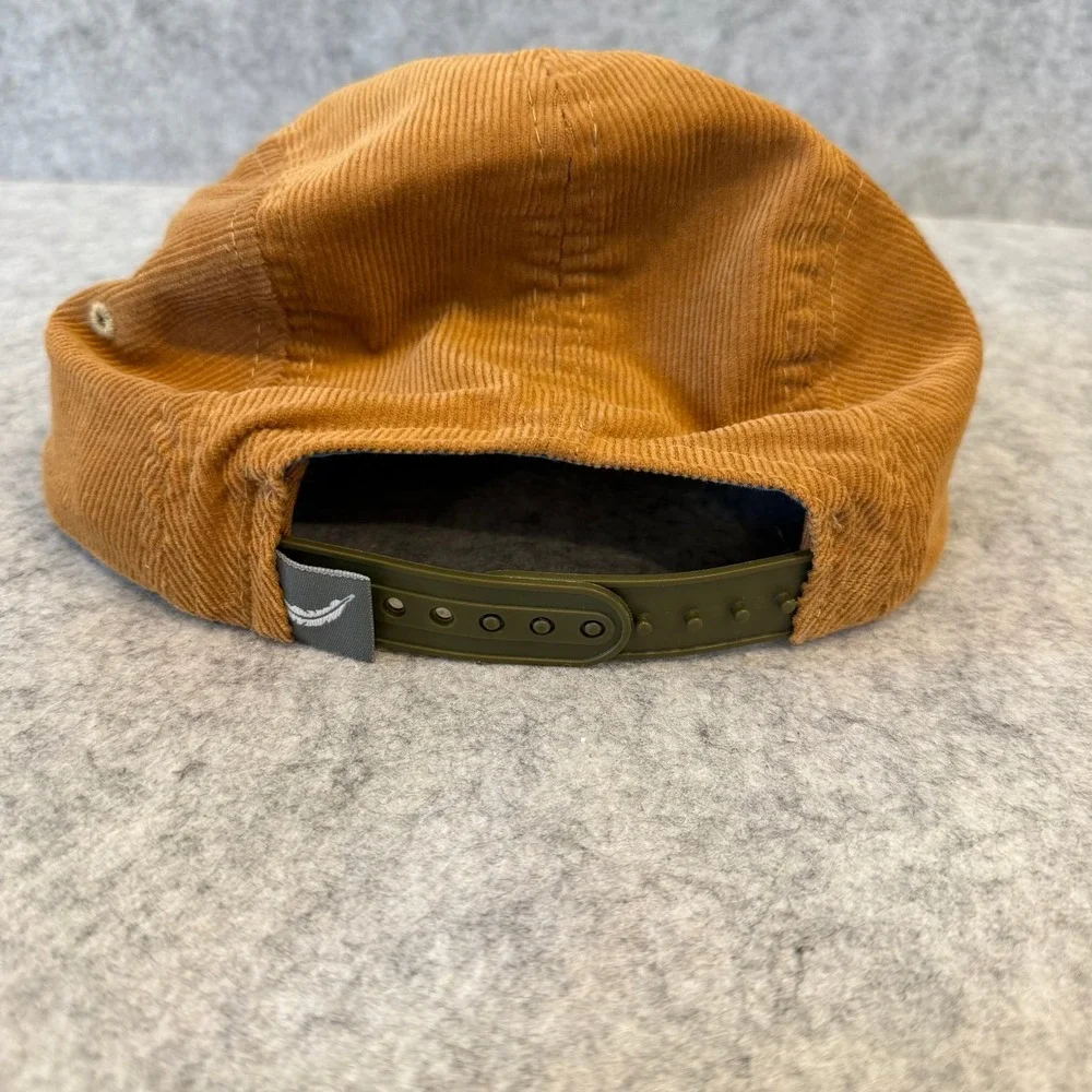 Brown Corduroy Snap Back Toddler Hat - Embroidered Fish Logo - Toddler 46/48cm